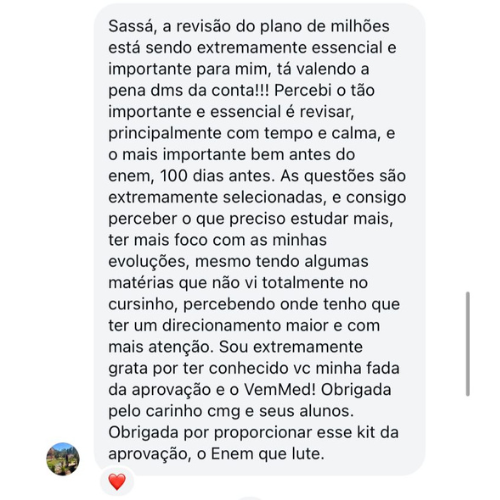Depoimento de aluna VemMED 8