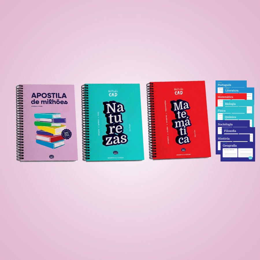 Combo completo VemMED com Apostila, CAD Naturezas, CAD Matemática e Flashcards